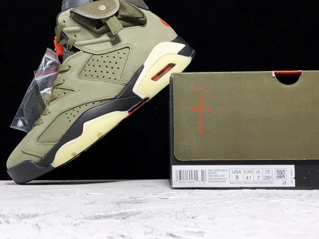 x Olive Air Scott Jordan 6 Travis Medium CN1084-200 0806